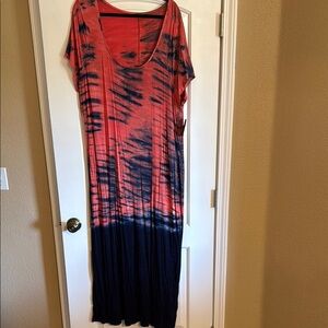 Torrid Pink and Blue Sleeveless Maxi Sundress